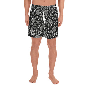 Paisley in Black Men's Athletic Long Shorts