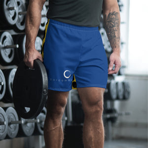 Blue & Cheetah Print 'Our Community' Men's Athletic Long Shorts