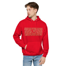 Load image into Gallery viewer, Paisley in Red &quot;Our CommuniTee&quot; fleece hoodie
