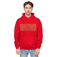 Load image into Gallery viewer, Paisley in Red &quot;Our CommuniTee&quot; fleece hoodie
