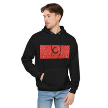 Load image into Gallery viewer, Paisley in Red &quot;Our CommuniTee&quot; fleece hoodie
