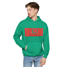 Load image into Gallery viewer, Paisley in Red &quot;Our CommuniTee&quot; fleece hoodie
