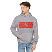 Load image into Gallery viewer, Paisley in Red &quot;Our CommuniTee&quot; fleece hoodie
