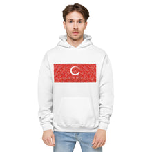 Load image into Gallery viewer, Paisley in Red &quot;Our CommuniTee&quot; fleece hoodie
