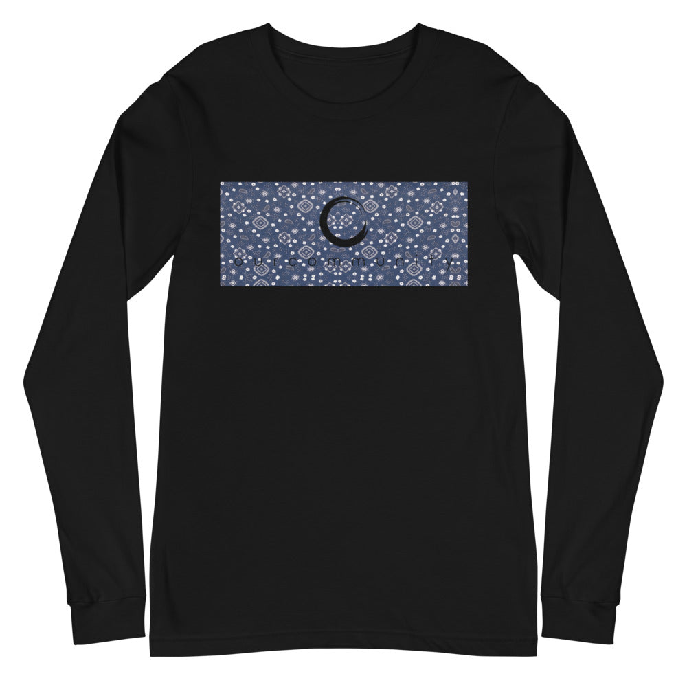 Long Sleeve Paisley in Navy 